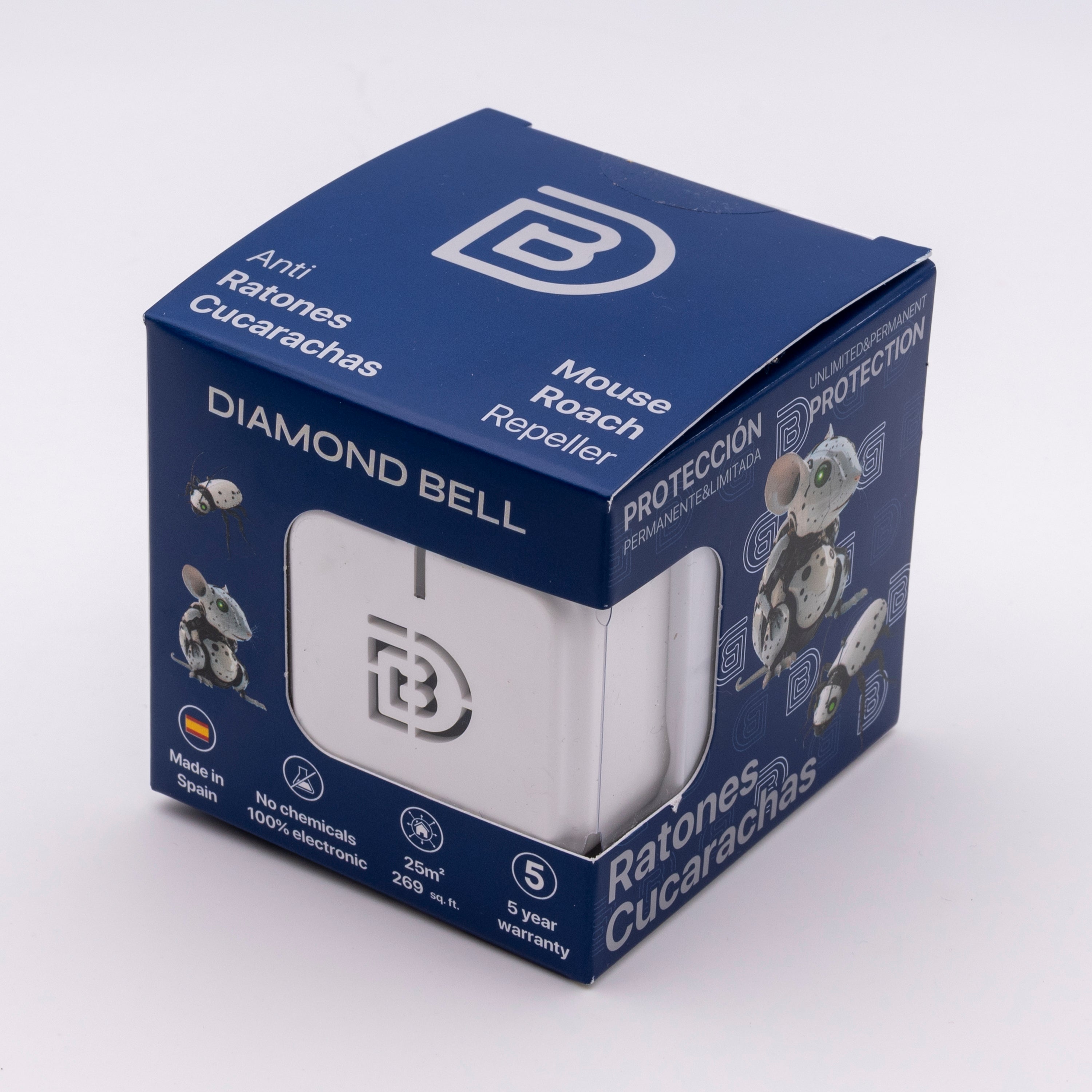 Repelente Anti Ratones Y Cucarachas Interior Diamond Bell Db-03A 25 m2
