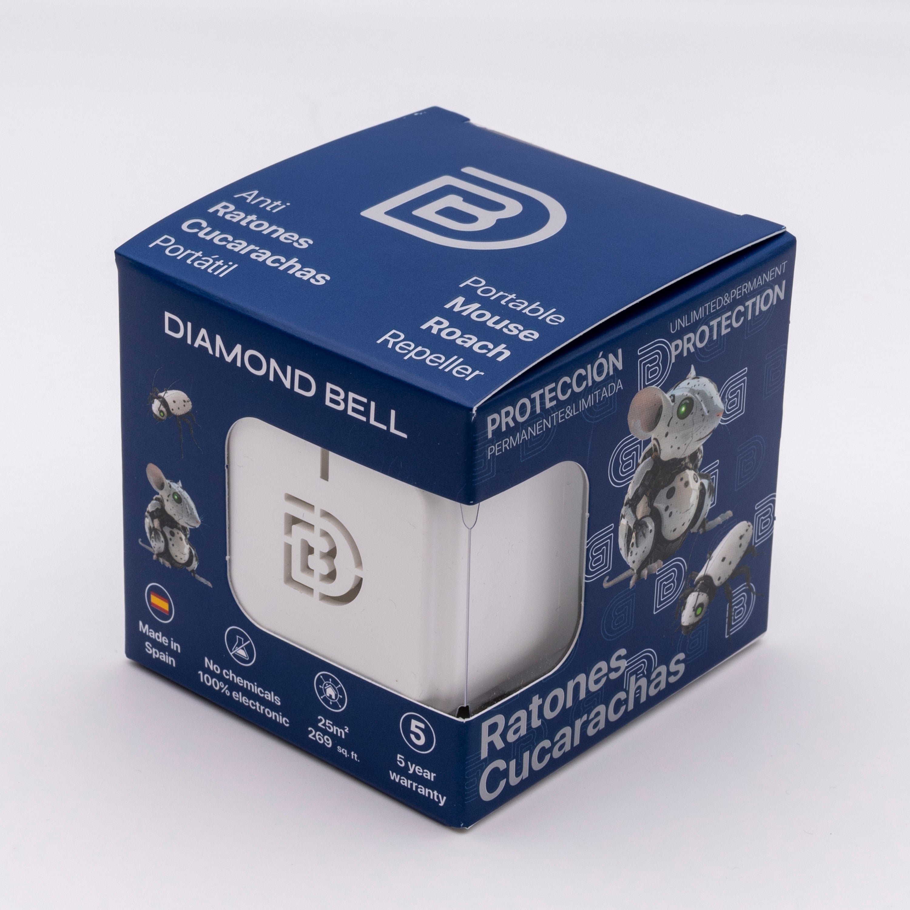 Repelente Anti-ratones y cucaracha Portatil Db-03b 25 m2