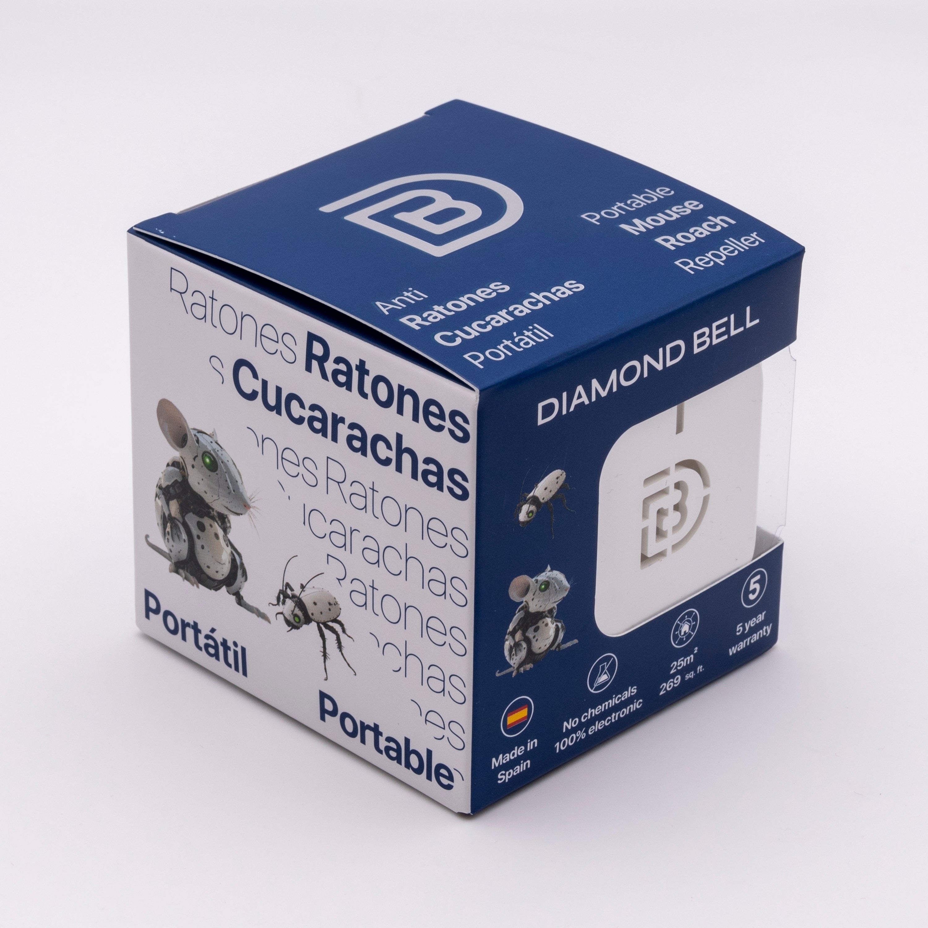Repelente Anti-ratones y cucaracha Portatil Db-03b 25 m2