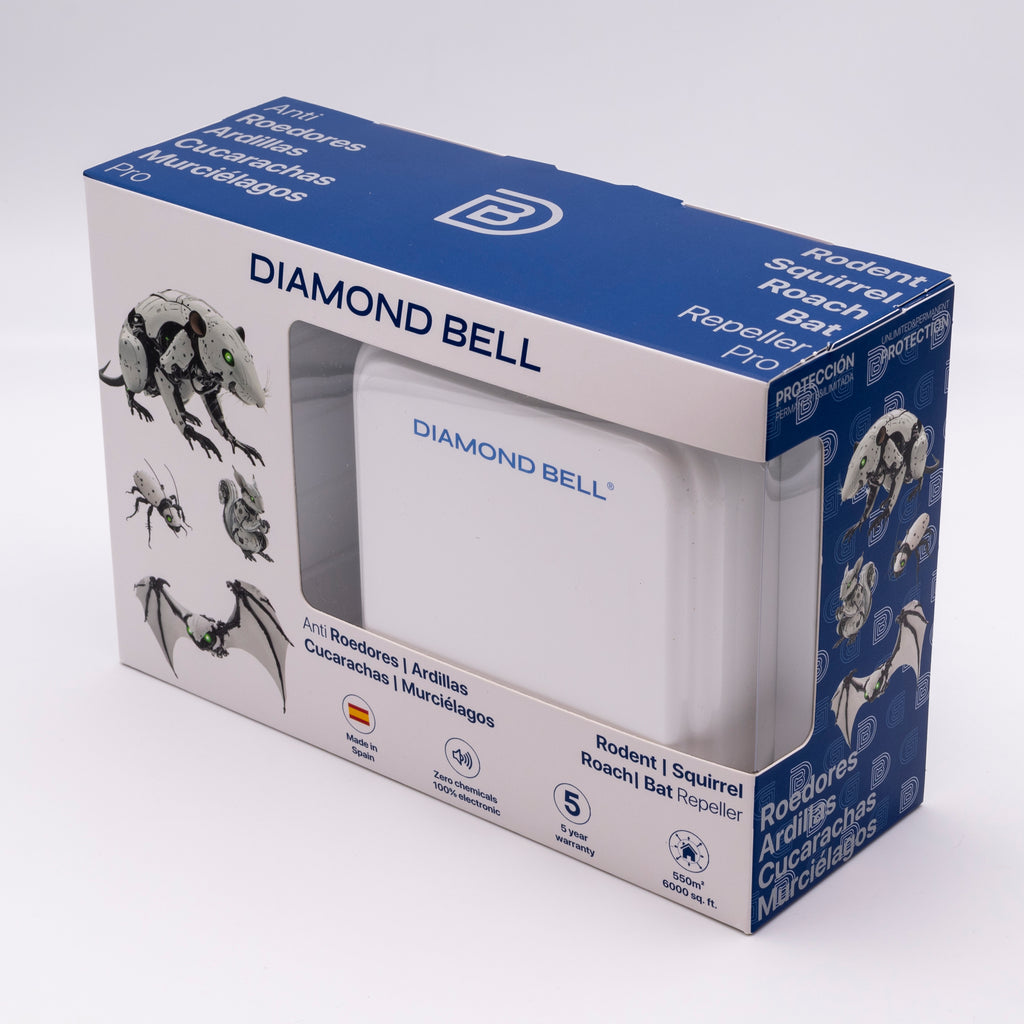 Repelente Anti Ratones Cucarachas Murcielagos PRO Diamond Bell DB-06 Blanco