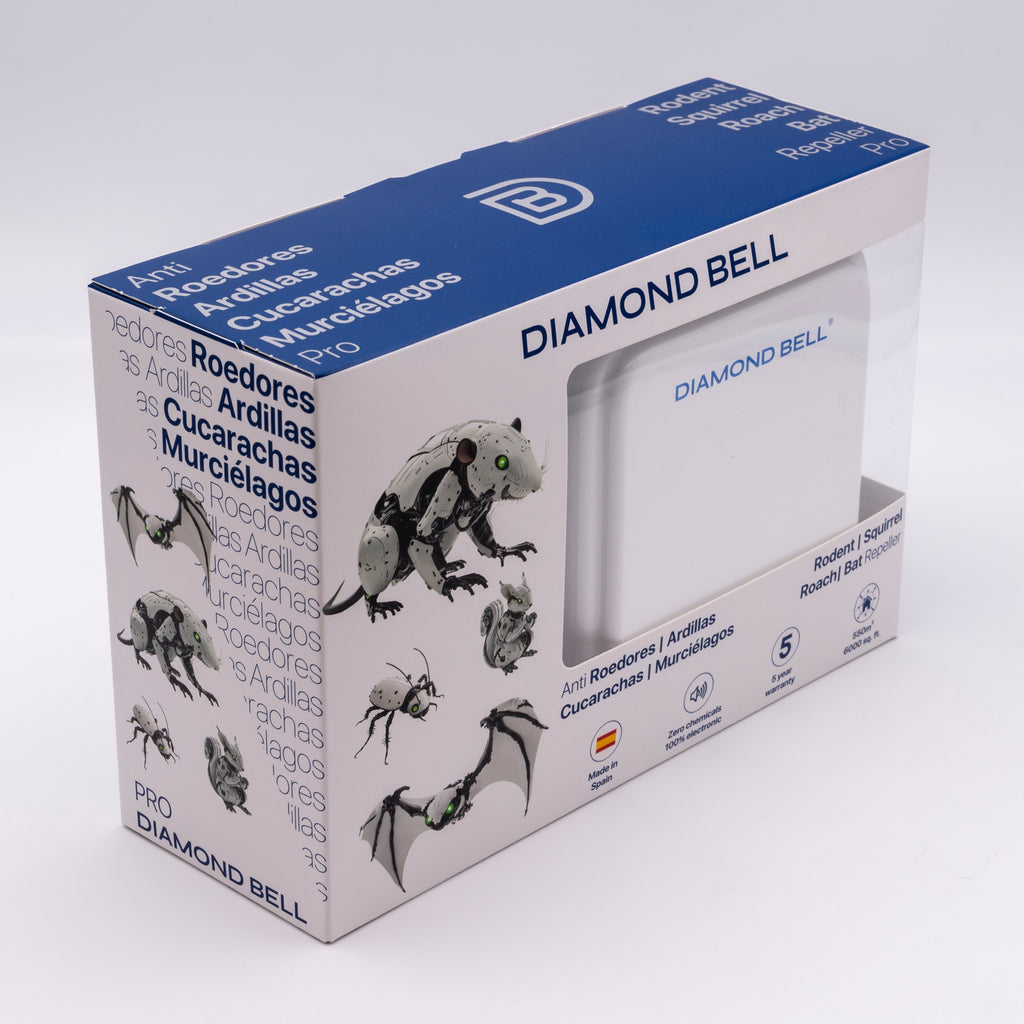 Repelente Anti Ratones Cucarachas Murcielagos PRO Diamond Bell DB-06 Blanco